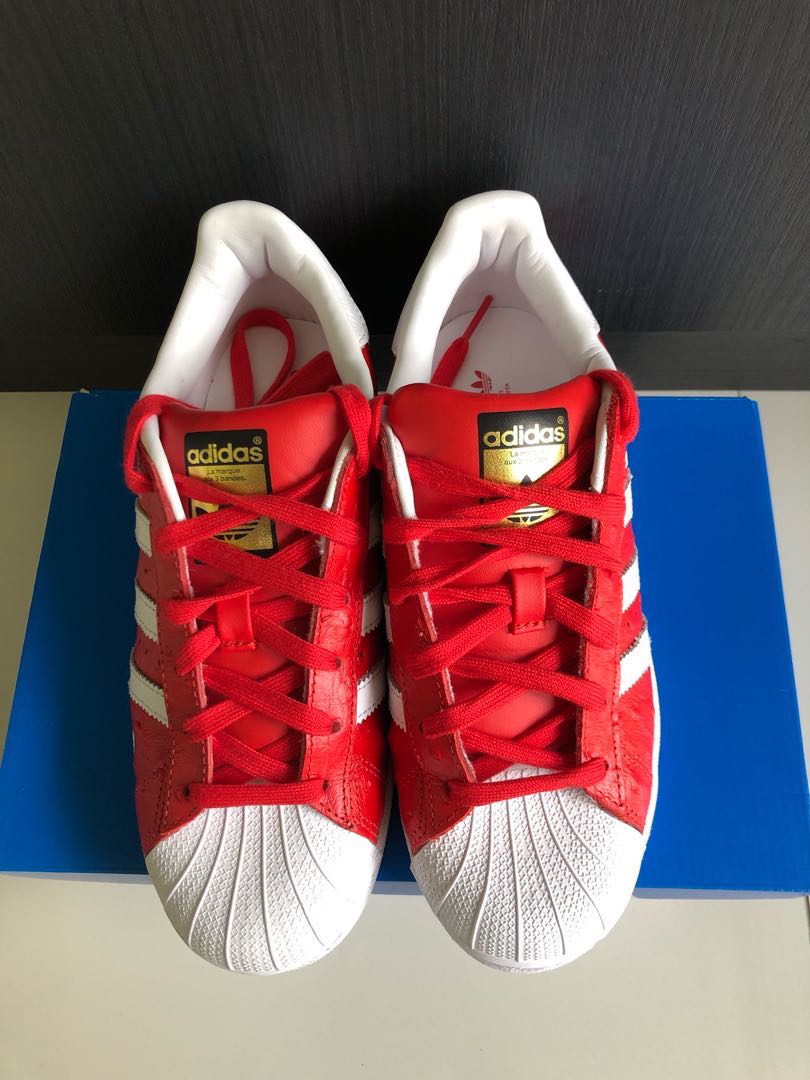 Adidas Superstar (Red White), Women's Fashion, Footwear, Sneakers on