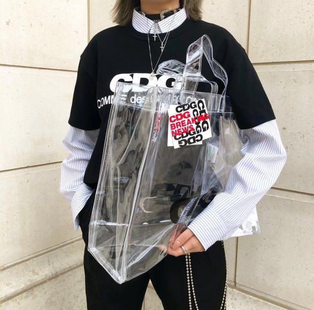 Comme des garcons clear tote bag 2025