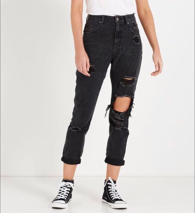 black ripped jeans cotton on