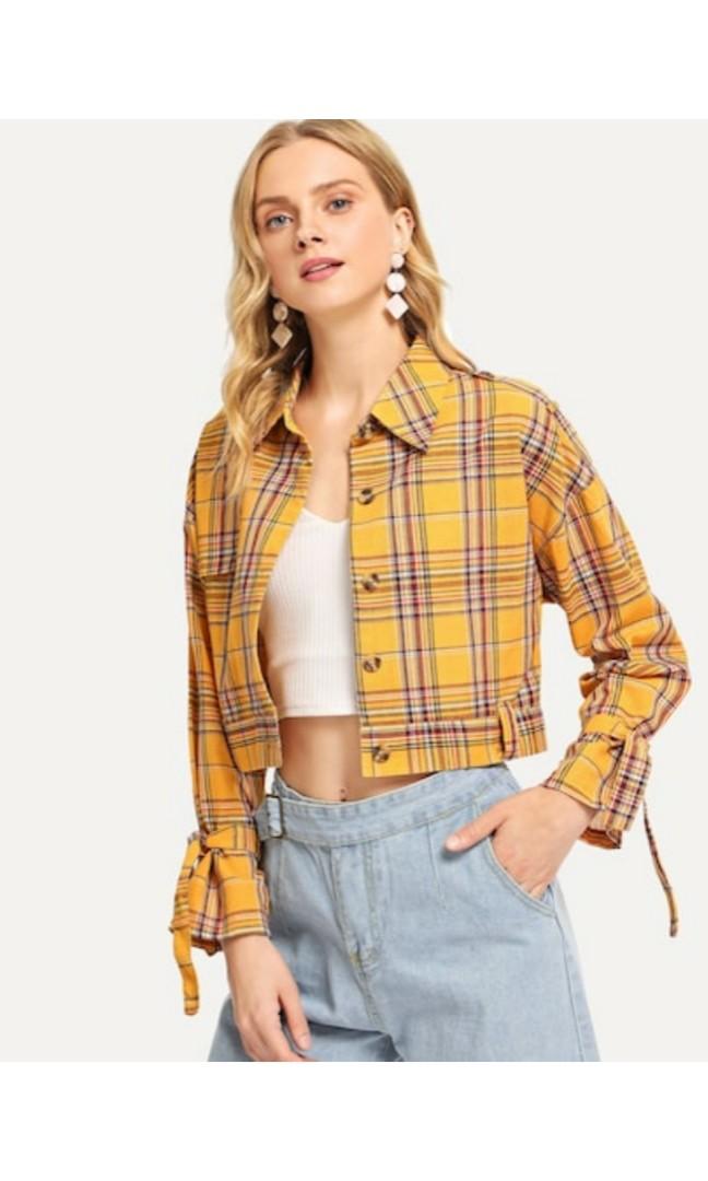 Plaid yellow jacket Clearance