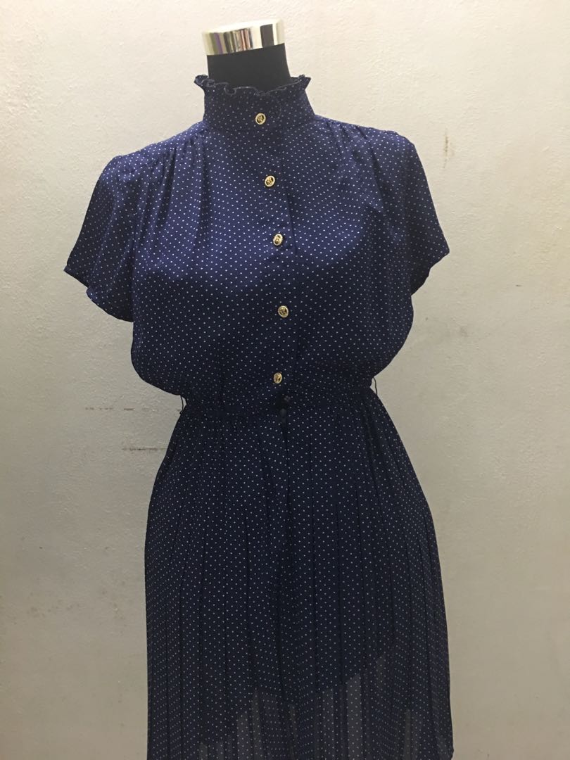 dark blue vintage dress