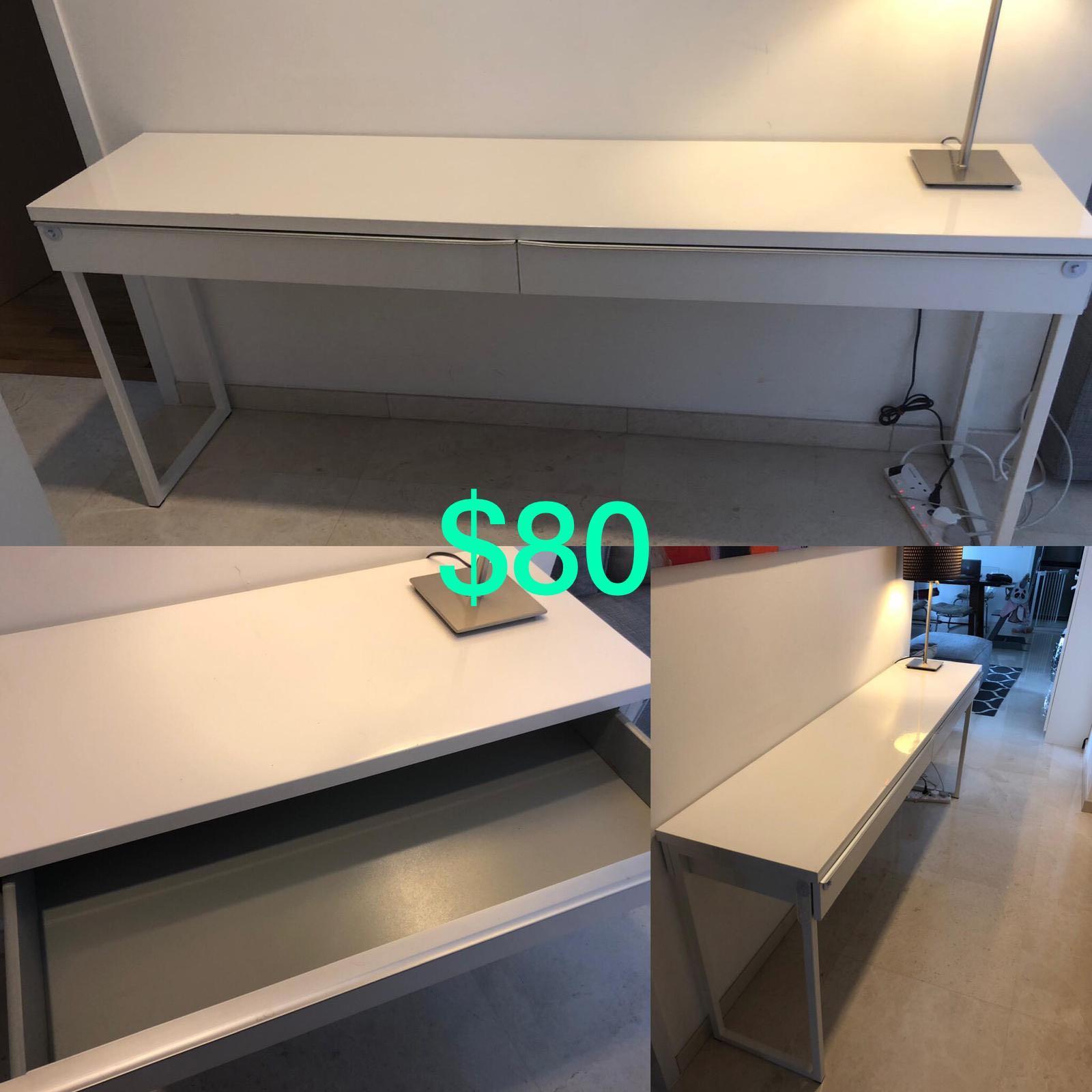 Desk Besta Birs Ikea Furniture Others On Carousell