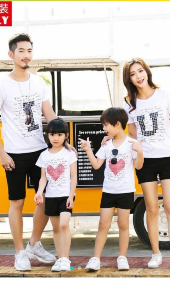 Family Father Moyher Son Daughter Couple Matching Print Tee