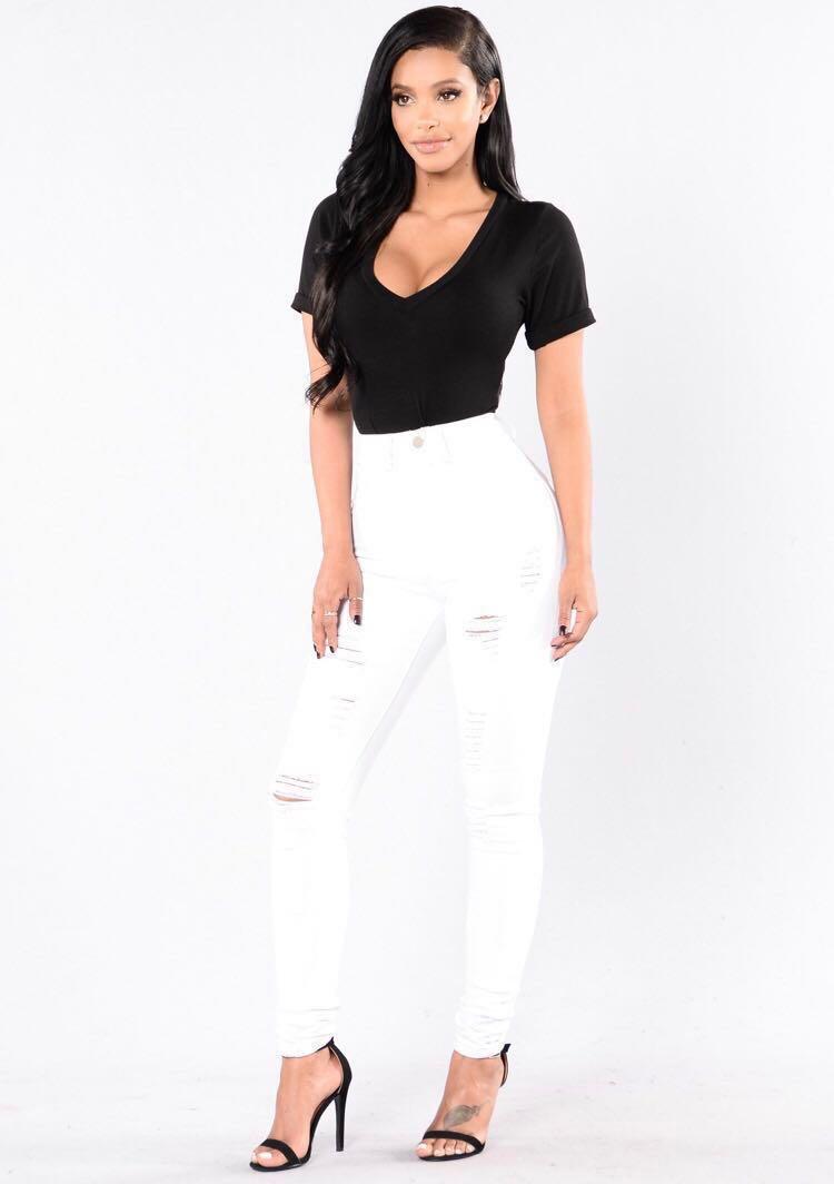 fashion nova white ripped jeans