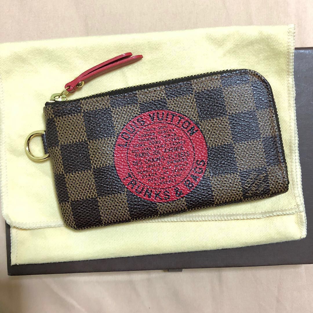 LOUIS VUITTON Damier Ebene Complice Trunks and Bags Key Pouch Red