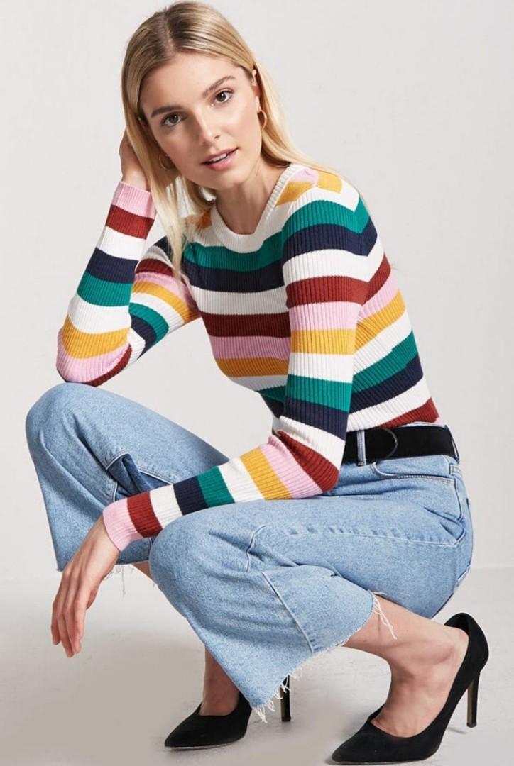 Forever 21 multicolor sweater hot sale