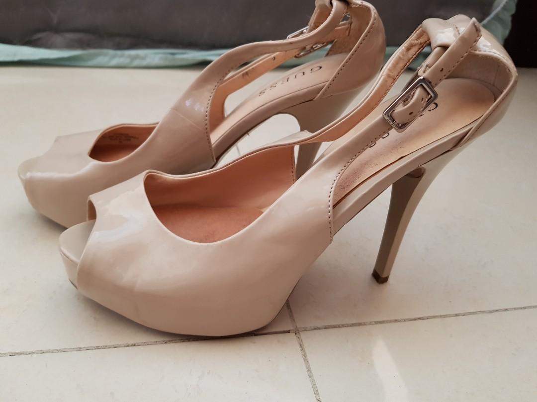 Guess nude heels, Fesyen Wanita, Sepatu 