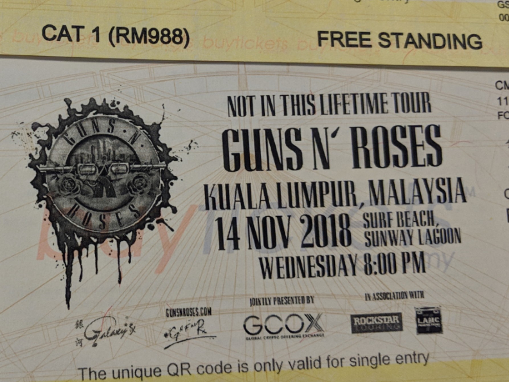 Guns And Roses Kl Live Entertainment Events Concerts On Carousell Guns n' roses, often abbreviated as gnr, is an american hard rock band from los angeles, california, formed in 1985. carousell