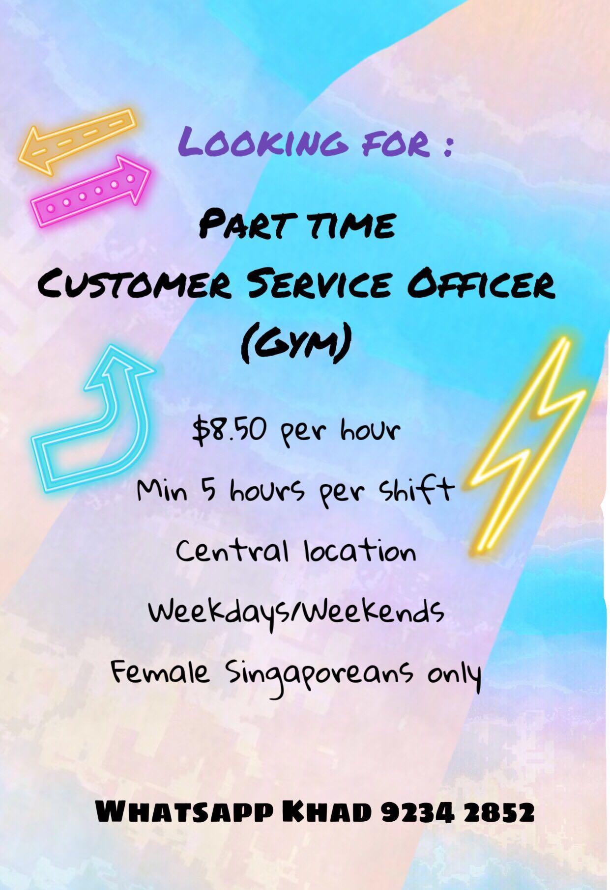 Gym Customer Service Part Time Jobs Customer Service On Carousell