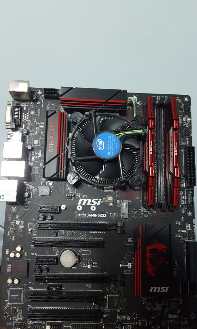 I5 6400 Msi H170 Gaming Motherboard 8gb Ddr4 Ram Electronics Computer Parts Accessories On Carousell
