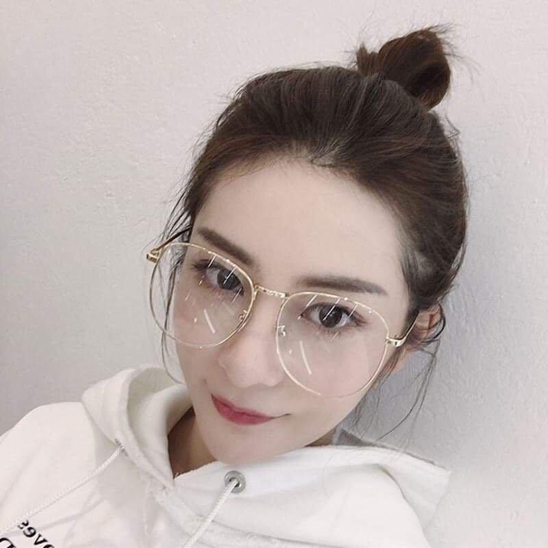 Korea large gold round eyeglasses spectacles