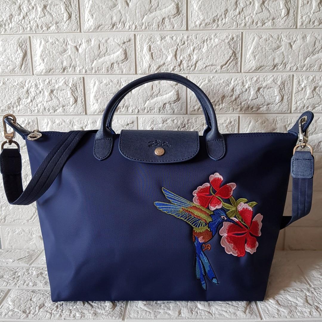 Embroidered on sale longchamp bag