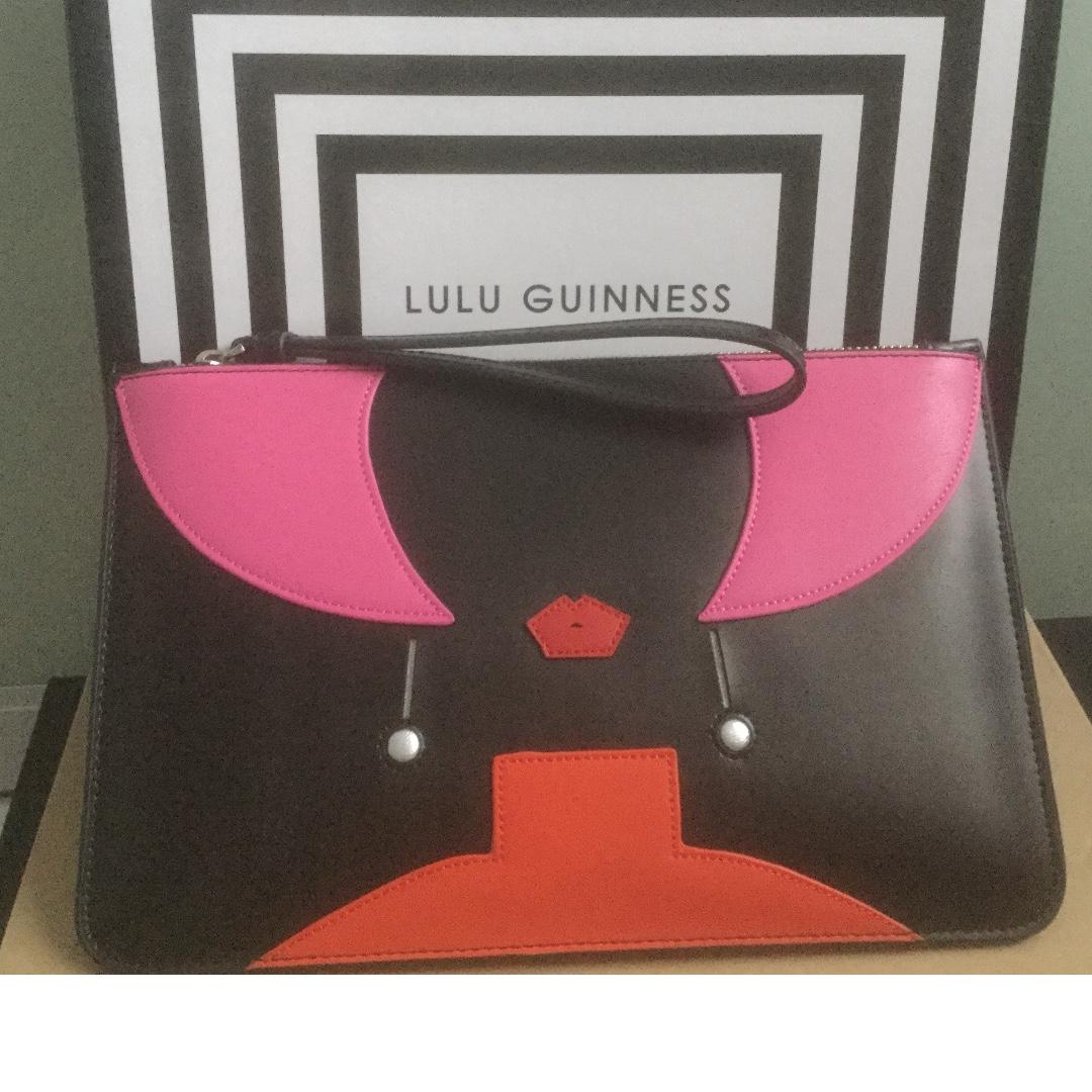 Lulu Guinness Medium Heart Face Grace Pouch Luxury Bags Wallets on Carousell