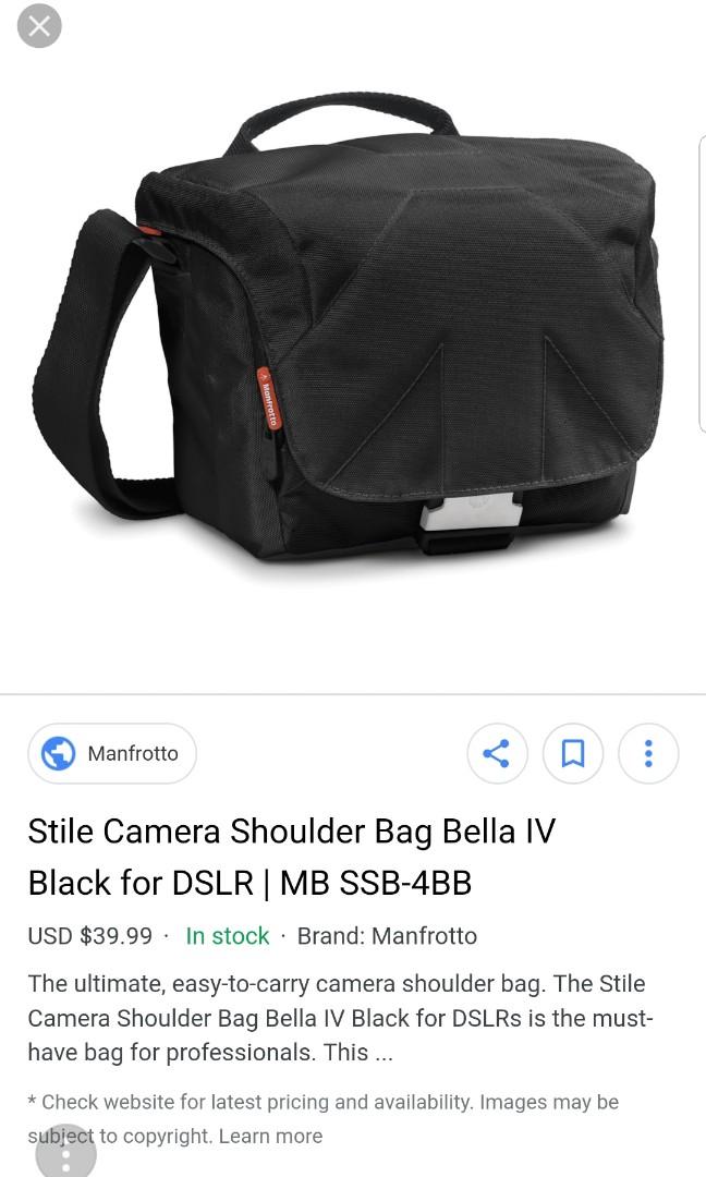 Manfrotto Bella VI shoulder camera bag Photography Photography Accessories Camera Bags Carriers on Carousell