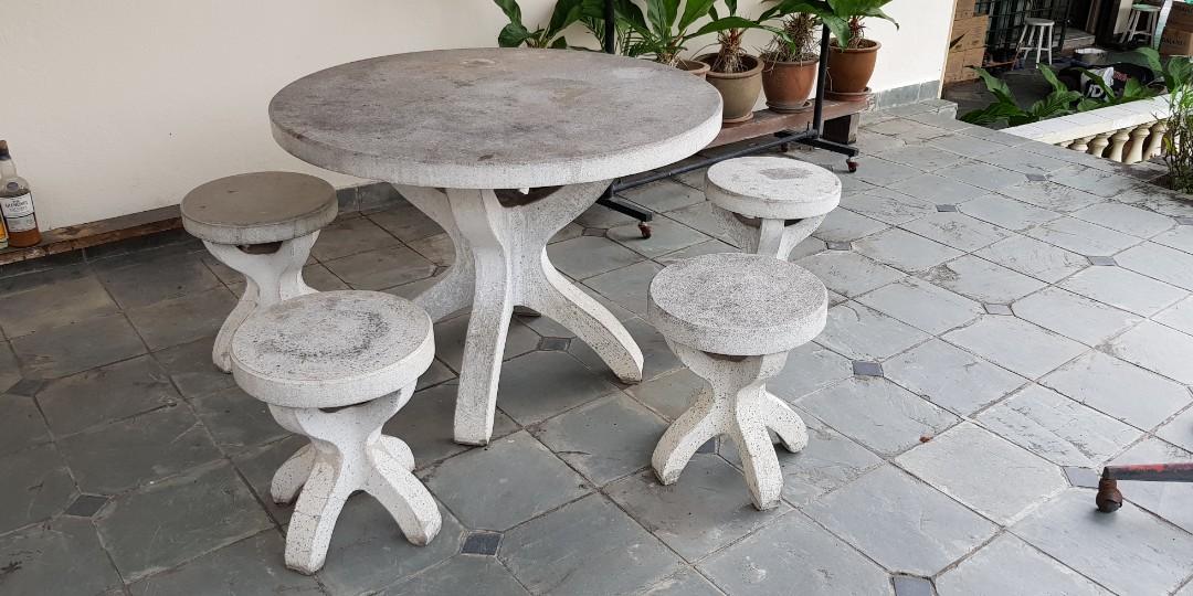 Marble garden table sale set