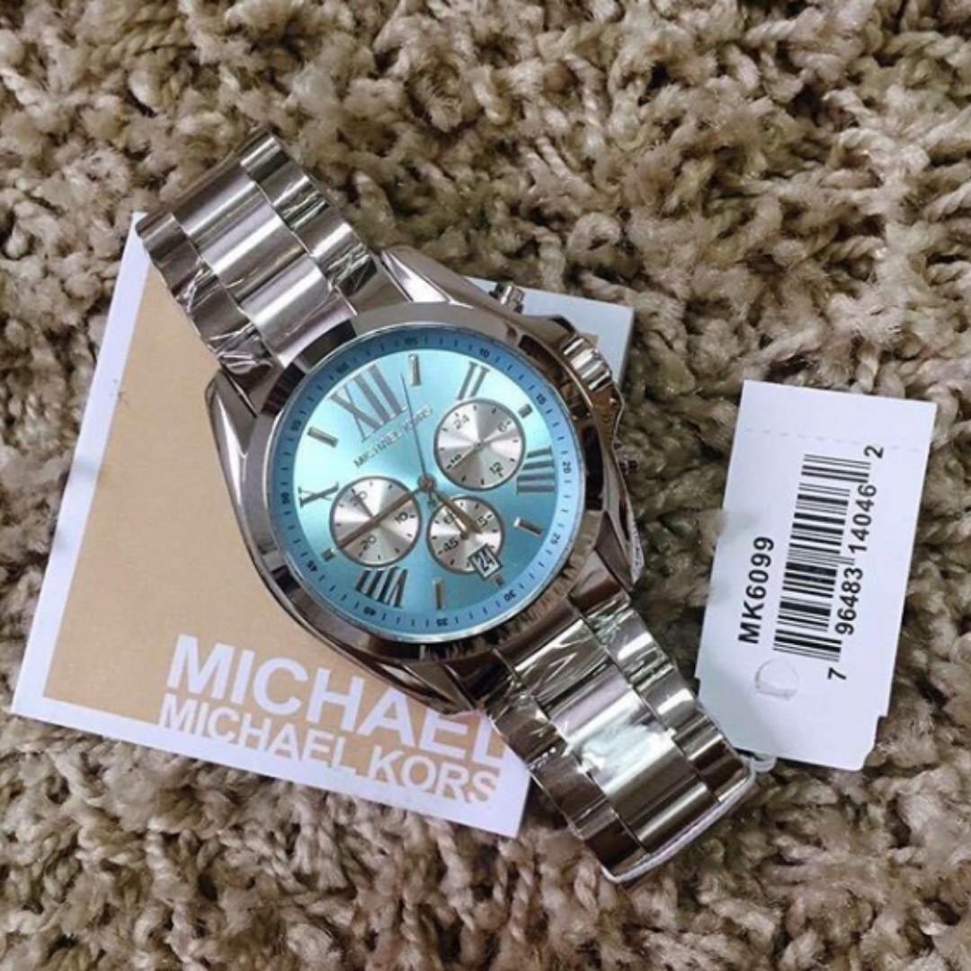 Michael kors light blue watch discount