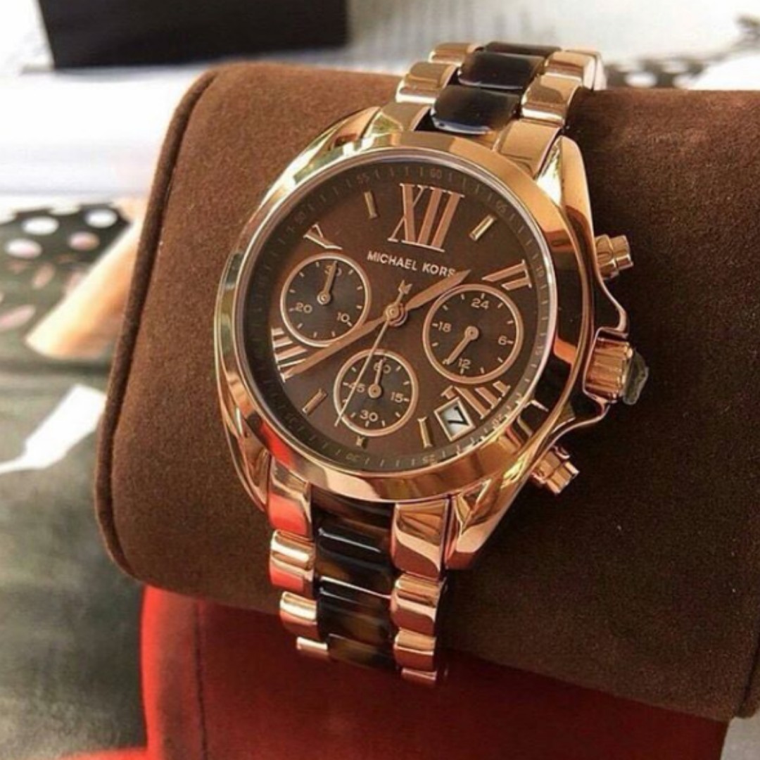 Michael Kors Bradshaw Chronograph Brown Dial Rose Gold-tone and  Tortoiseshell Acetate Women's Watch - MK5944, Women's Fashion, Watches &  Accessories, Watches on Carousell