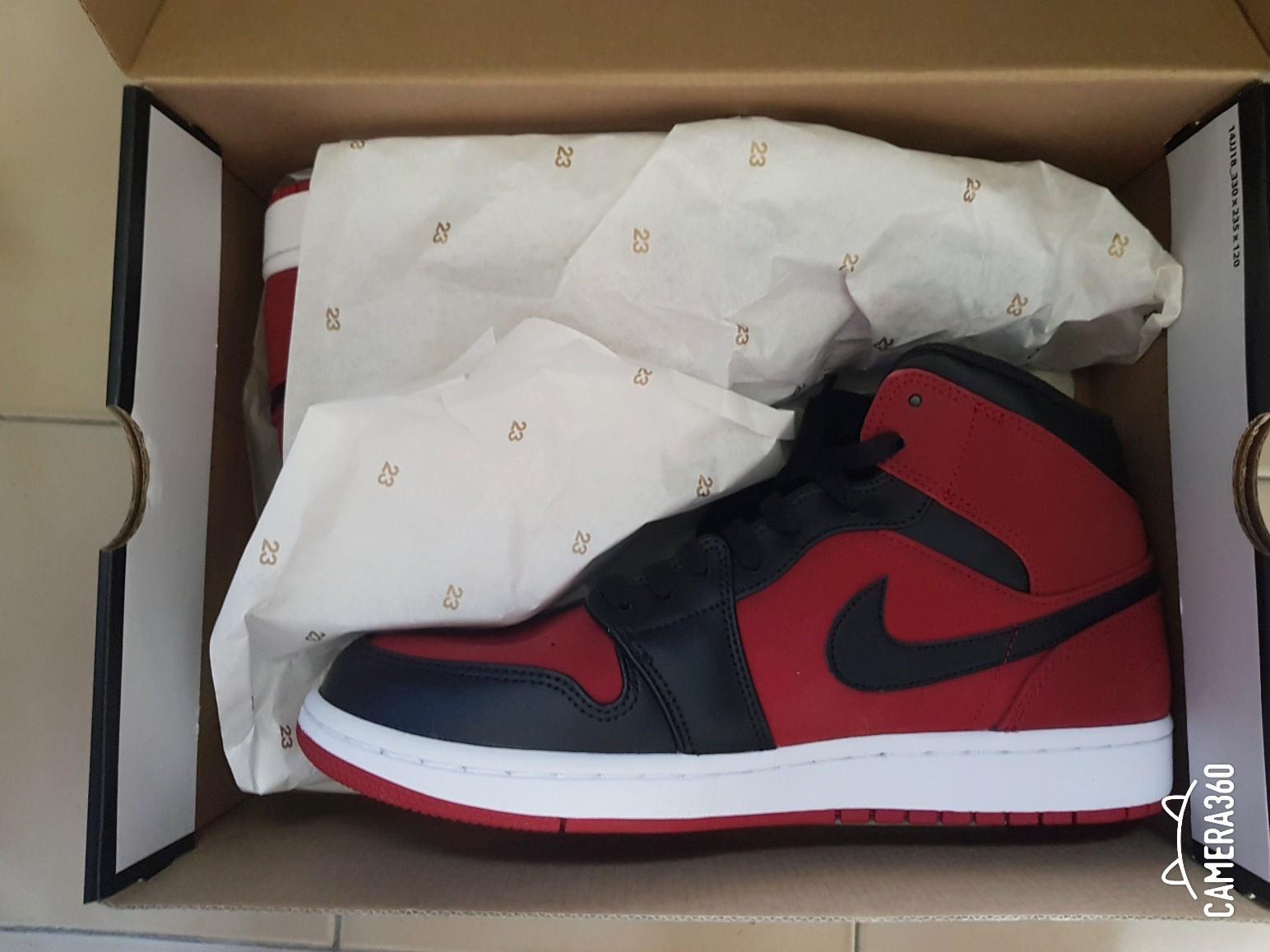 nike air jordan 1 mid red and black