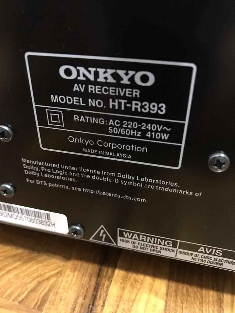 Onkyo 5.1 Receiver HTR393, Audio, Soundbars, Speakers & Amplifiers on