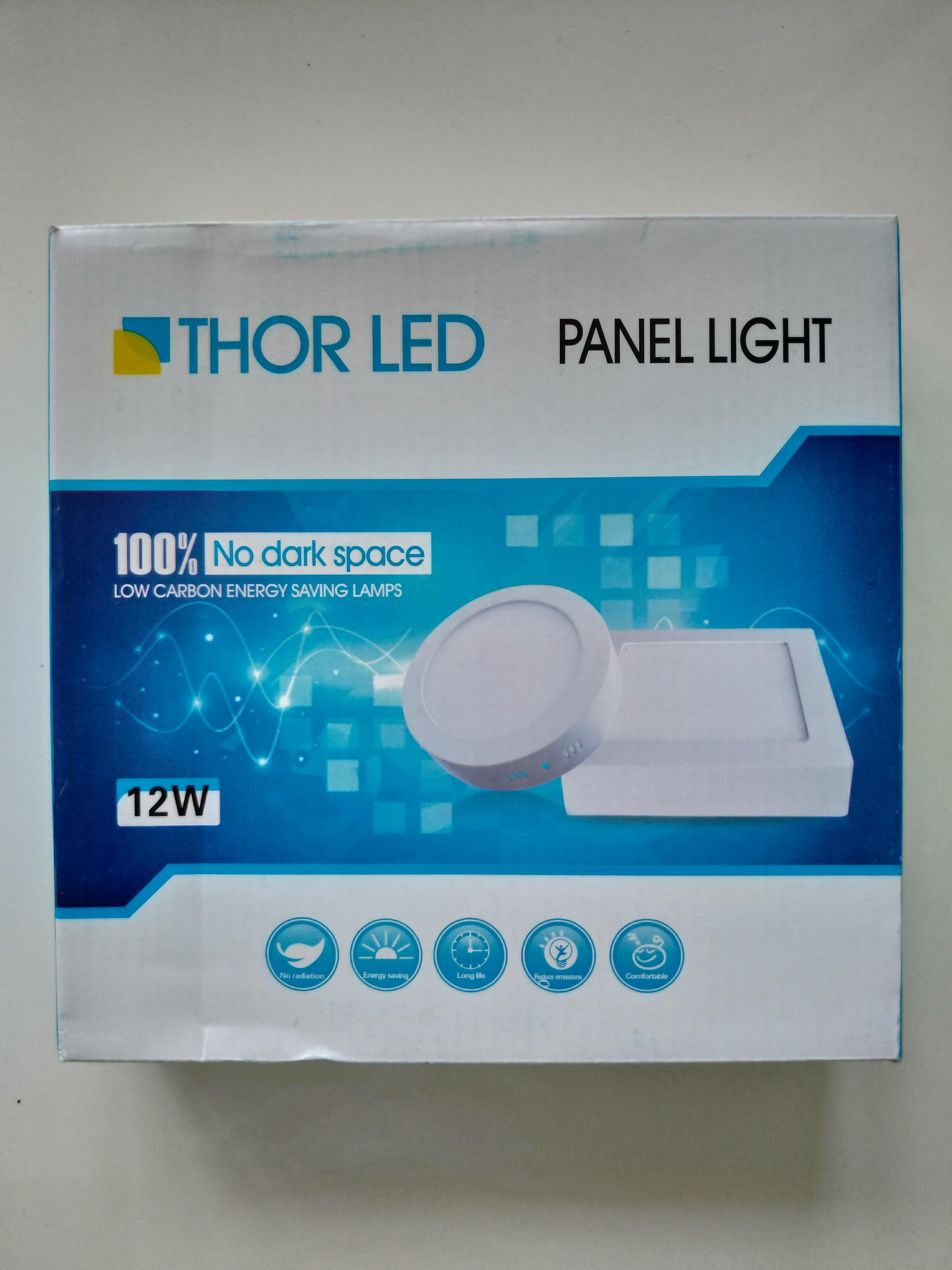 Thor Led Panel Light Cool White 12w Black Frame Furniture Home