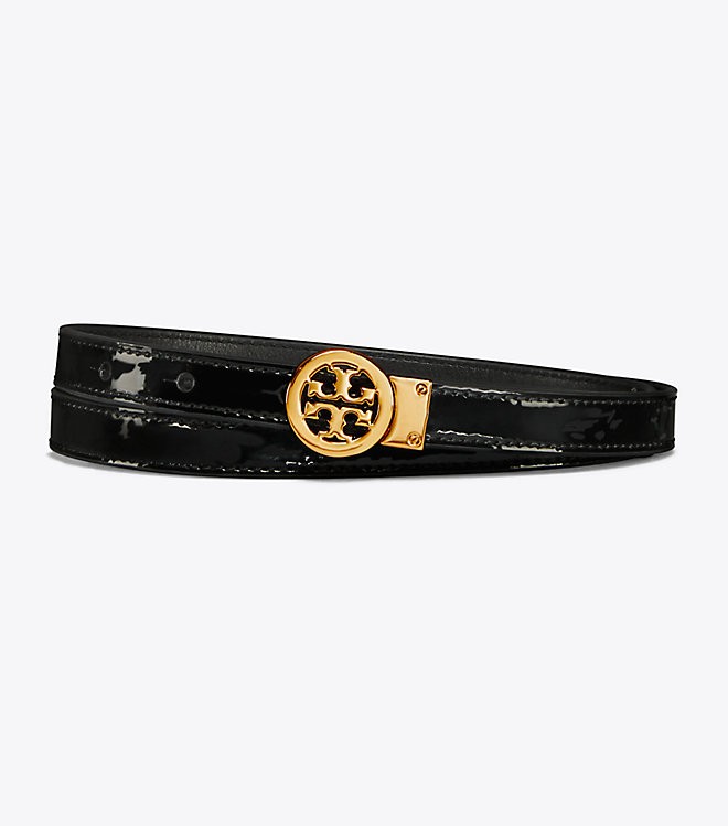 Tory Burch Reversible Patent Logo Belt, Luxury, Accessories on Carousell