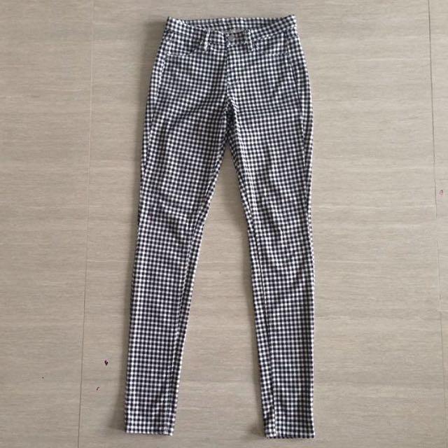 Checkered pants womens discount black and white