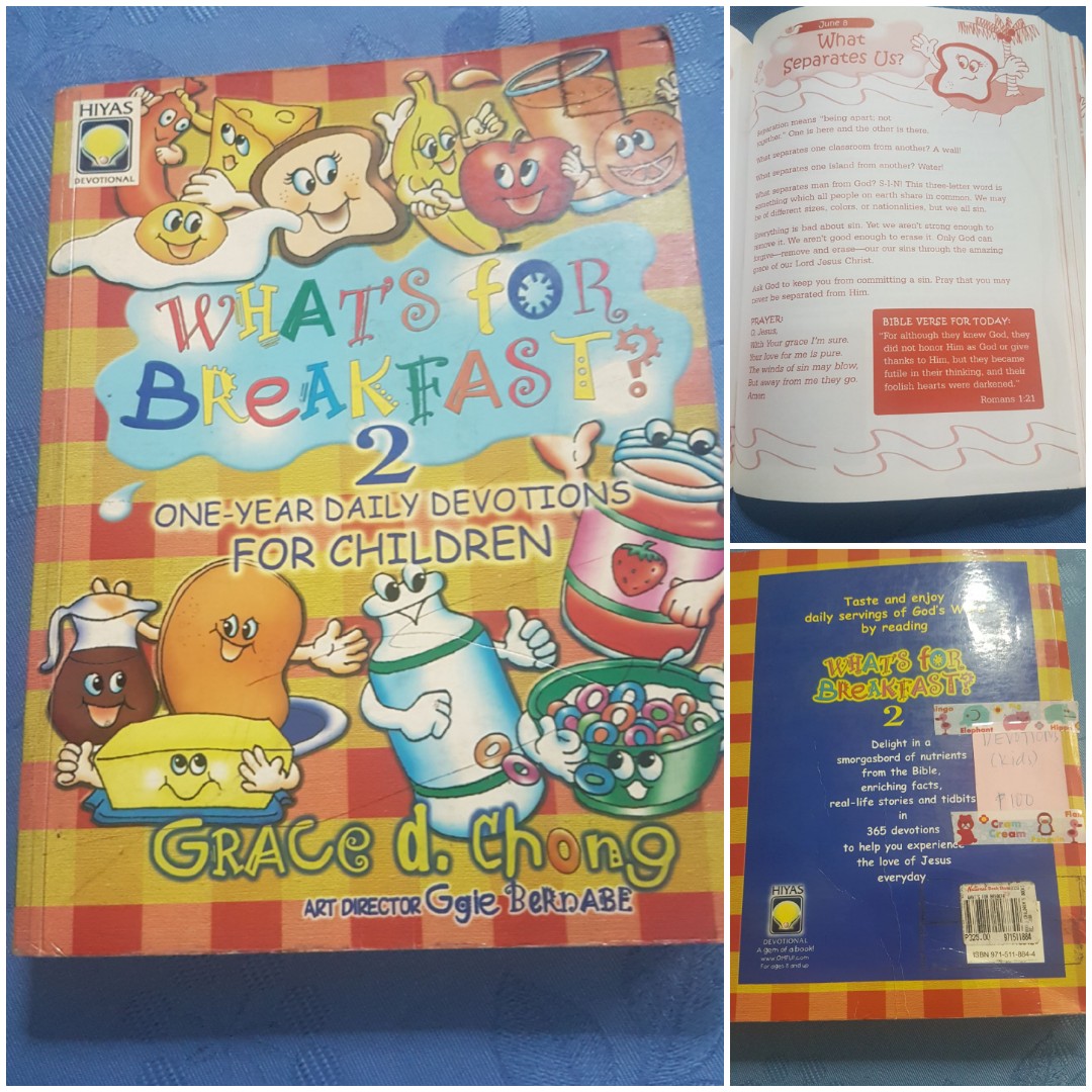 WHATS FOR BREAKFAST 2 - One year daily devotions for children BY Grace D Chong, Books, Children's Books on Carousell
