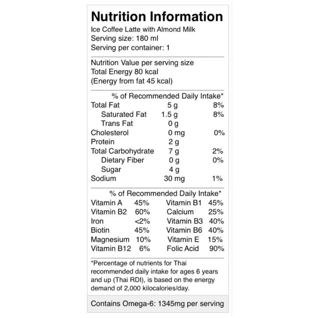 137 Degree Iced Coffee Latte with Almond Milk (1 pack of 3 x 180ml