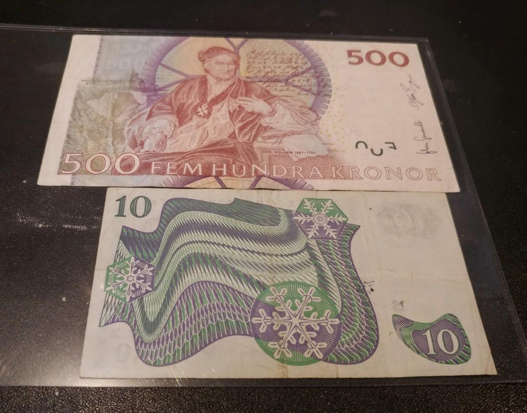 瑞典舊克朗紙幣總值1220克朗(美品ㄧ近極美), 興趣及遊戲, 收藏品及紀念品, 錢幣- Carousell