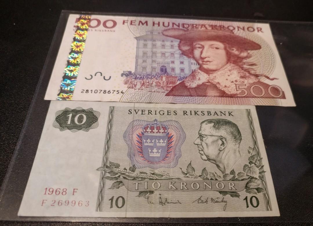 瑞典舊克朗紙幣總值1220克朗(美品ㄧ近極美), 興趣及遊戲, 收藏品及紀念品, 錢幣- Carousell