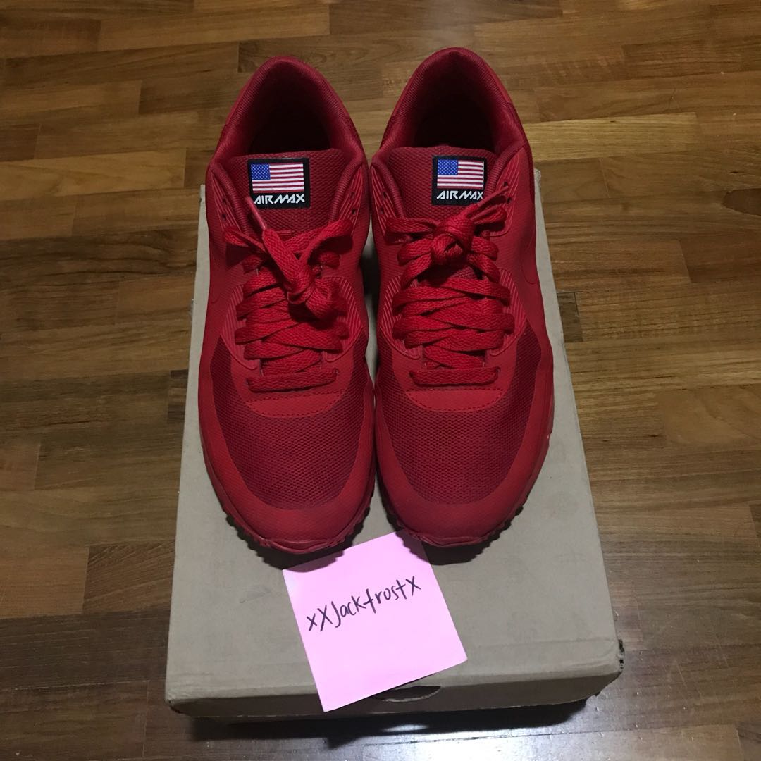nike air max 90 hyperfuse independence day red for sale