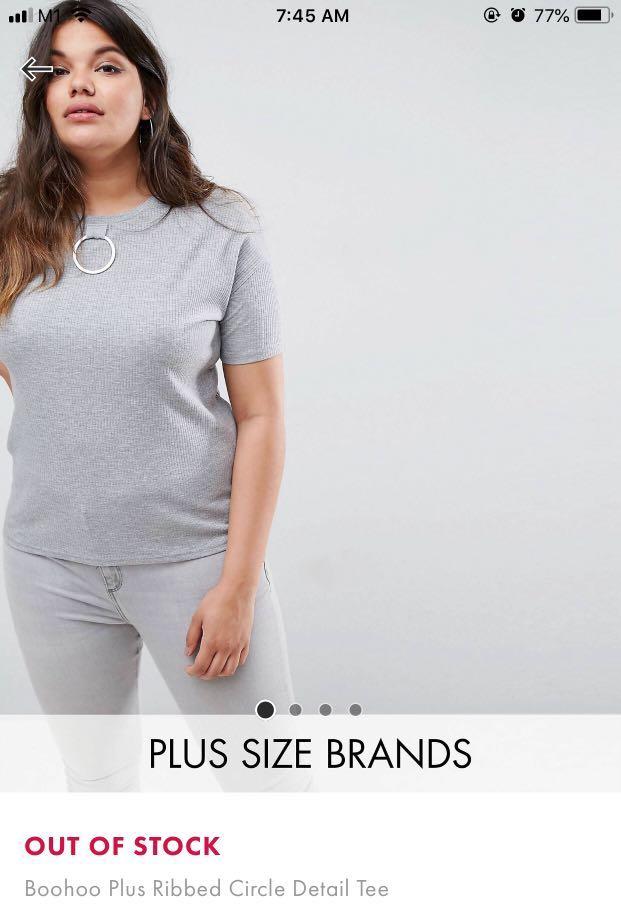 boohoo plus size t shirts
