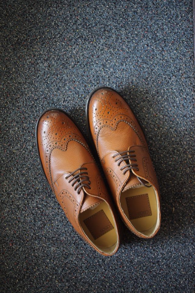 asos tan brogues