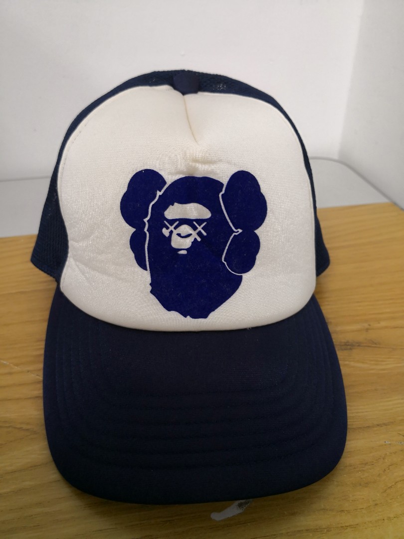 BAPE X KAWS Trucker Cap, Men's Fashion 