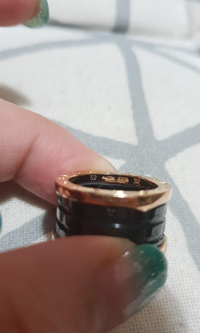 Bvlgari b zero ring in black ceramic and pick gold., Women's ...