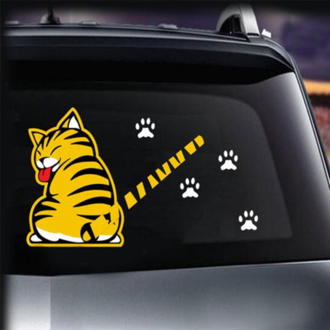 Car Decoration Cat Moving Tail Window Wiper Sticker Rear