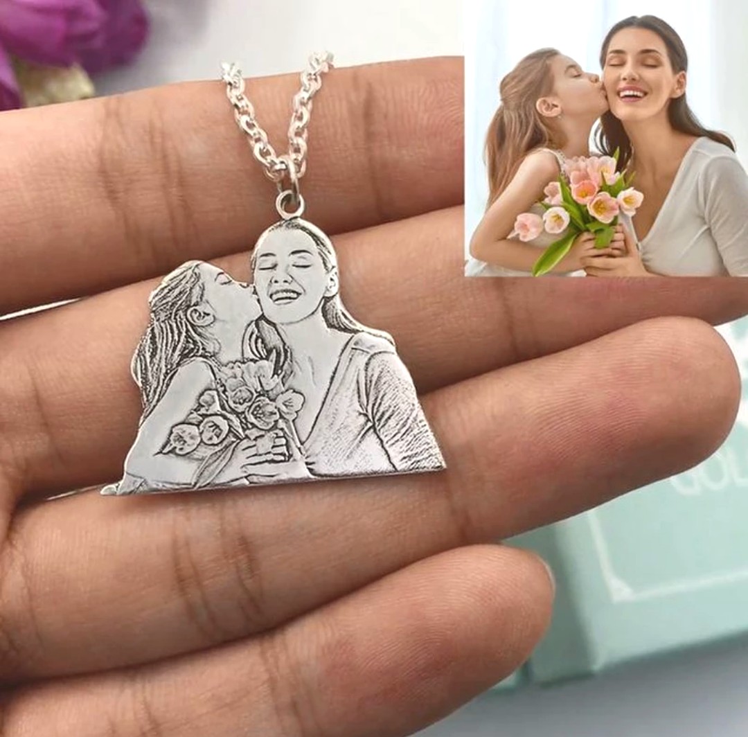 Custom engraved necklace sales for her