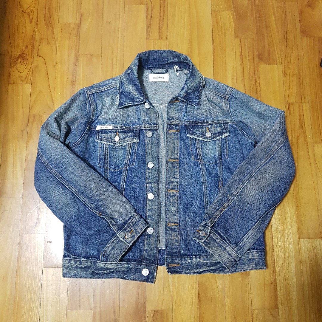 fear of god essentials denim jacket