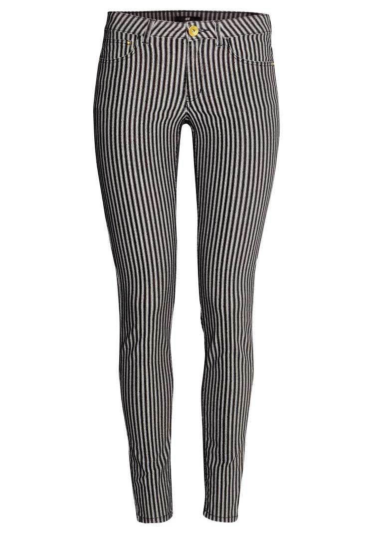 h&m black and white striped pants