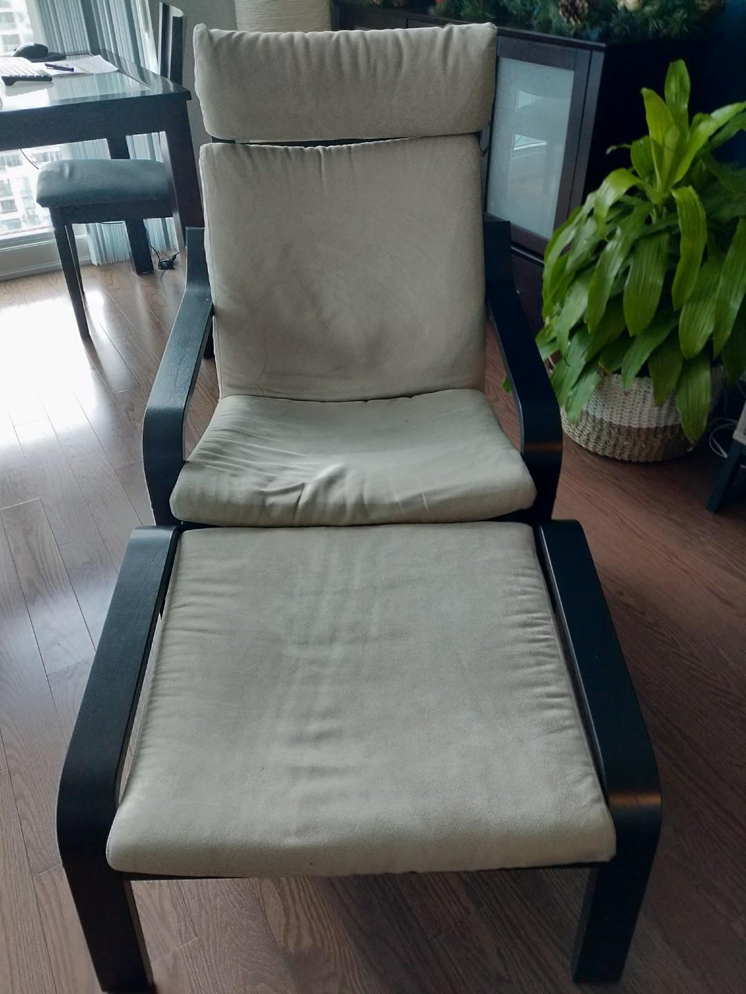 Ikea Poang Chair And Footrest Home Furniture On Carousell