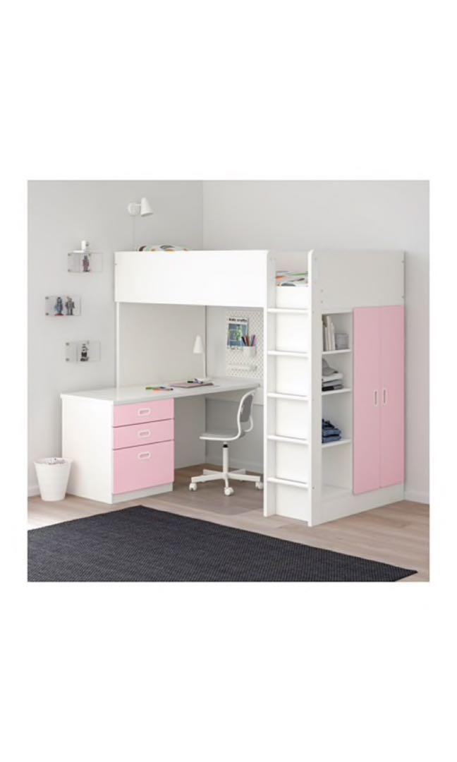 Ikea Stuva Loft Bed frame with desk and storage, Furniture & Home