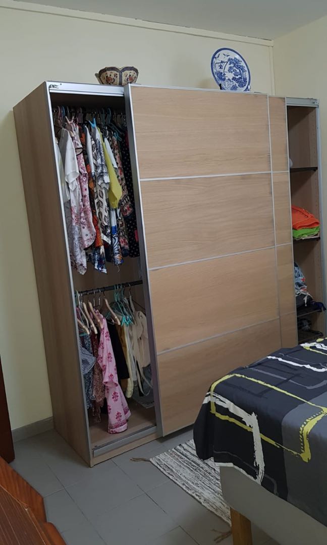 Ikea Wardrobe Sliding Door Furniture Shelves Drawers On Carousell