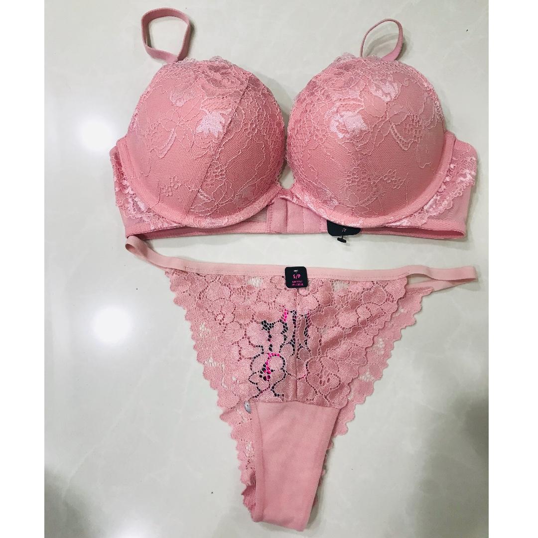 pink bra and panty set