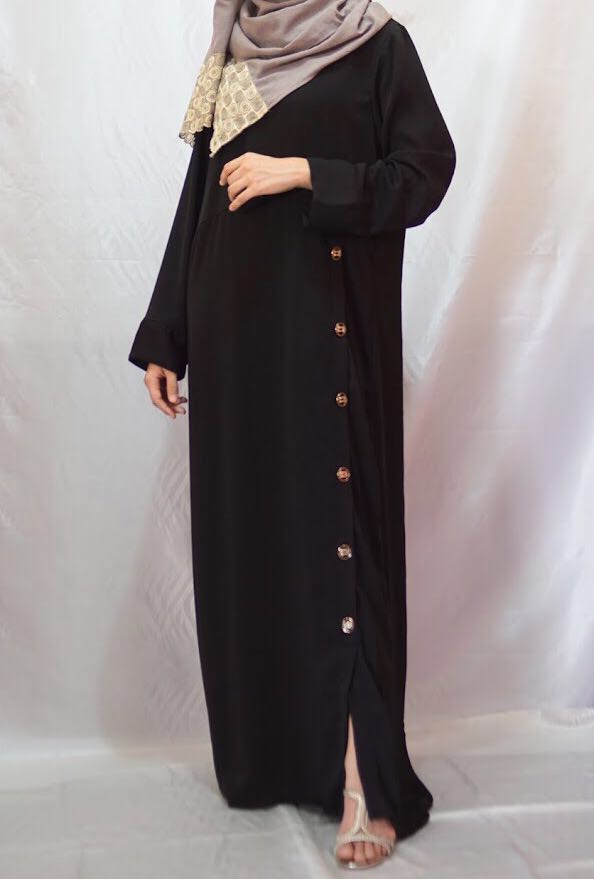 Last Stock Abaya Hitam Gamis Polos Fesyen Wanita Pakaian Wanita Gaun Rok Di Carousell