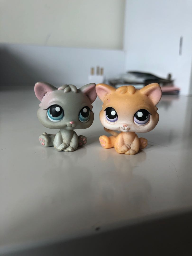 LITTLEST PET SHOP LPS SET OF KITTENS YELLOW AND GREY, Hobbies & Toys