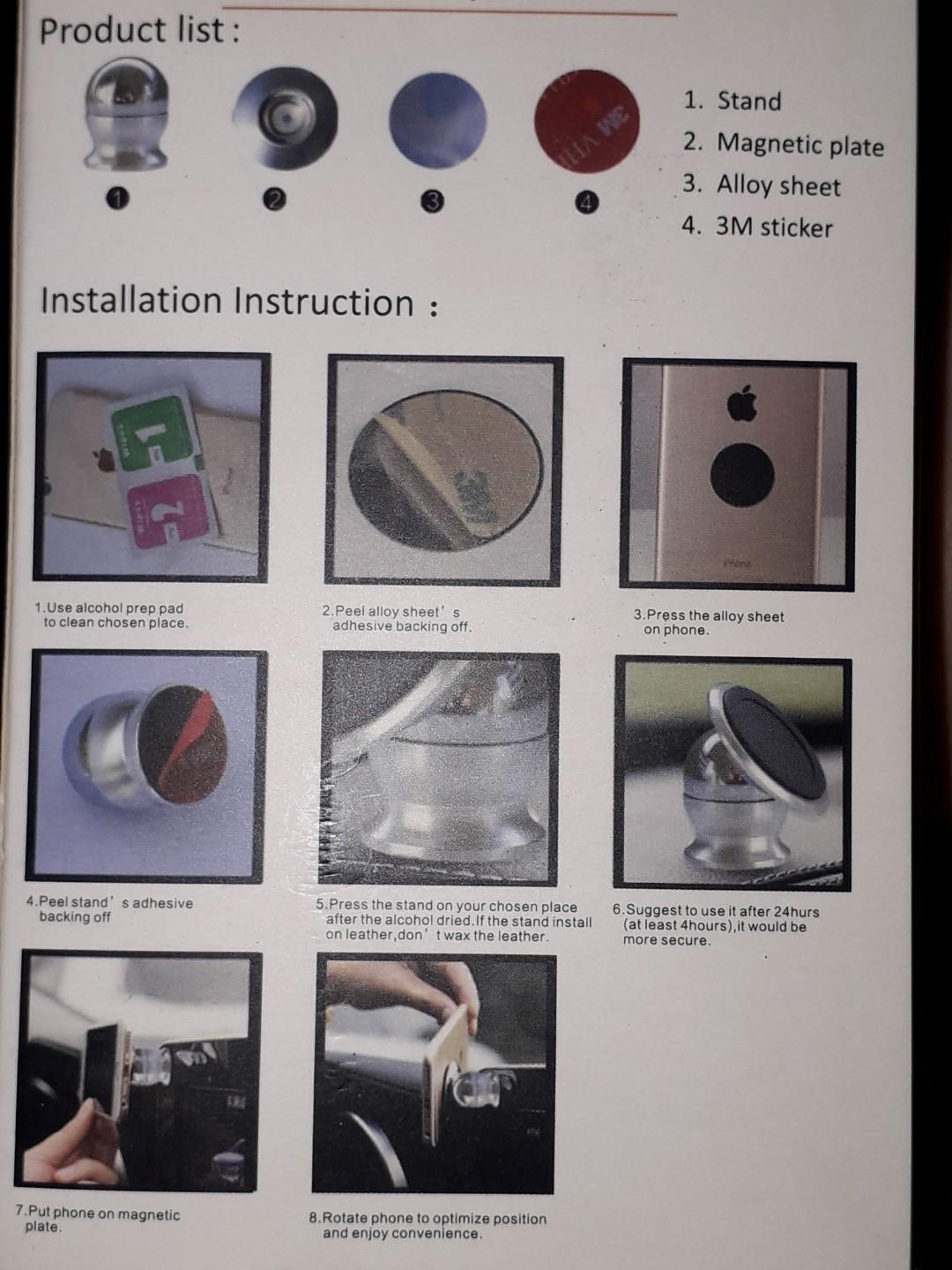 Magnetic phone stand (Category: Mounts & Holders) located in Manila. Submitted by hannah.ph (Listing ID 199202934, Image 2). Description: Unused. Can be installed in cars. #winsm.