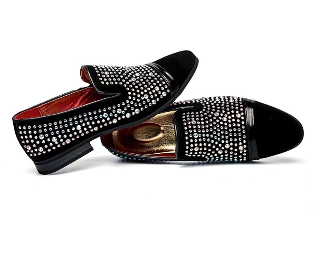 Mens dress sales shoes with rhinestones