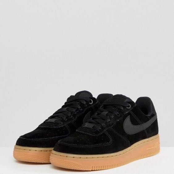 nike air force 1 suede trainers with gum sole