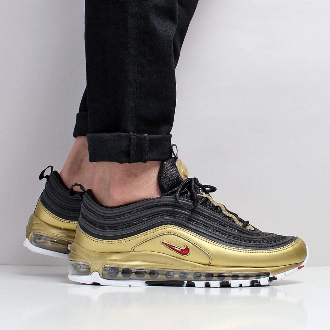 Nike Air Max 97 QS Shoes – Black/Varsity Red/Metallic Gold/White, Men's  Fashion, Footwear, Sneakers on Carousell