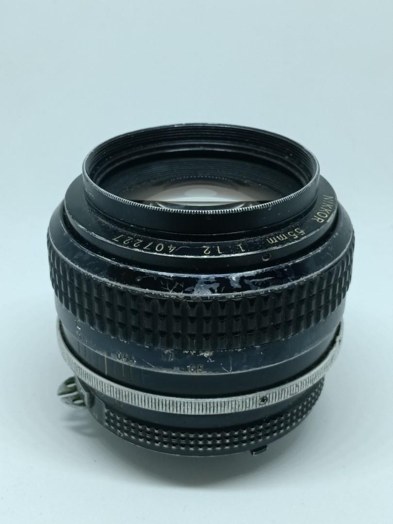 Nikon 55mm F1.2 lens (Category: Lens & Kits) located in Makati City. Submitted by pokwen (Listing ID 199232254, Image 2). Description: Nikon F1.2 55mm manual lens Can be used on new nikon bodies Can also be used on mirror less cameras with the correct adapters Issue, last picture it has a small chip on the rear element but this does not affect the performance. Test to Sawa upon meet up Lasalle taft area meet ups.